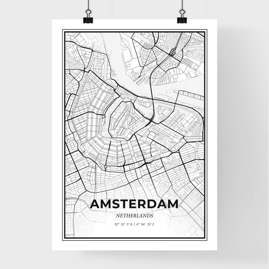 Amsterdam Netherlands - Premium City Map Poster