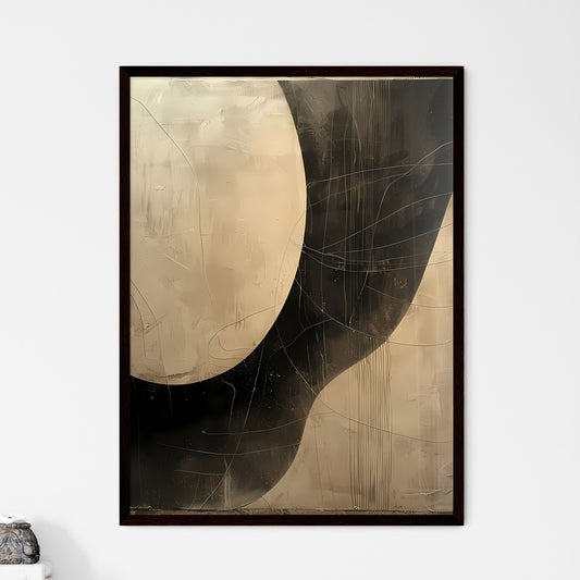 Abstract Canvas Art, Black and White, Irregular Curvilinear Forms, Textured Background, Serene Simplicity Default Title
