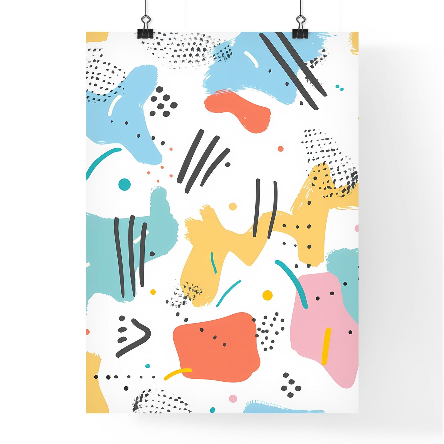 Colorful Abstract Pastel Art - Vibrant Pattern with Black Dots and Lines for Design Agency Website - Aesthetic Shapes Default Title