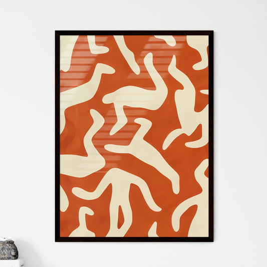 Abstract, Caricature, Minimal, Textural, Mesoamerican, Interactive, Dogs, Eroded, Orange, Beige, Pattern, White, Painting, Art Default Title
