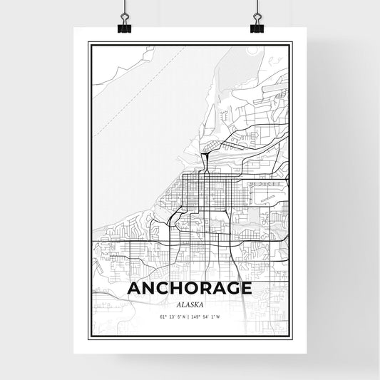 Anchorage Alaska - Premium City Map Poster