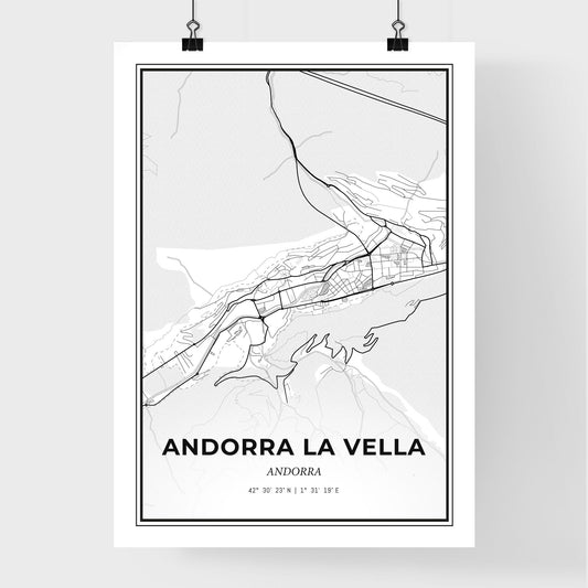 Andorra la Vella Andorra - Premium City Map Poster