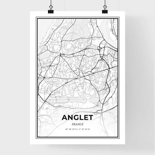 Anglet France - Premium City Map Poster