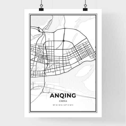 Anqing China - Premium City Map Poster