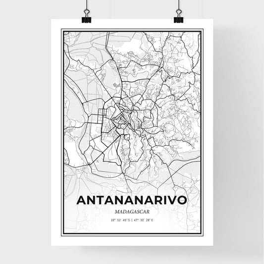 Antananarivo Madagascar - Premium City Map Poster