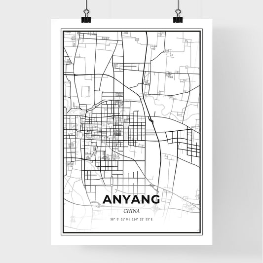 Anyang China - Premium City Map Poster