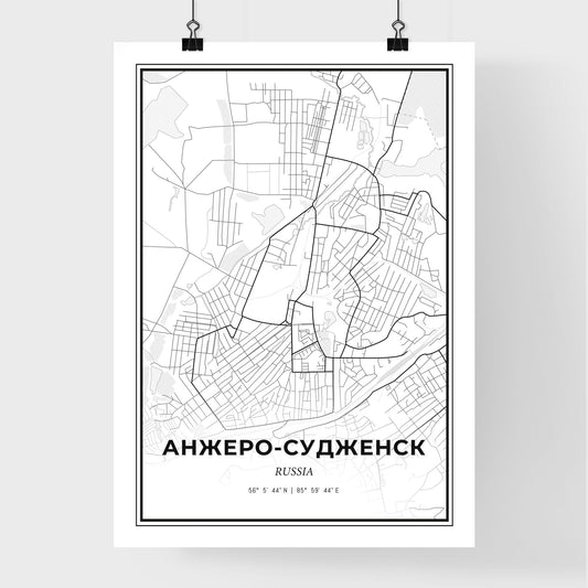 Anzhero-Sudzhensk Russia - Premium City Map Poster
