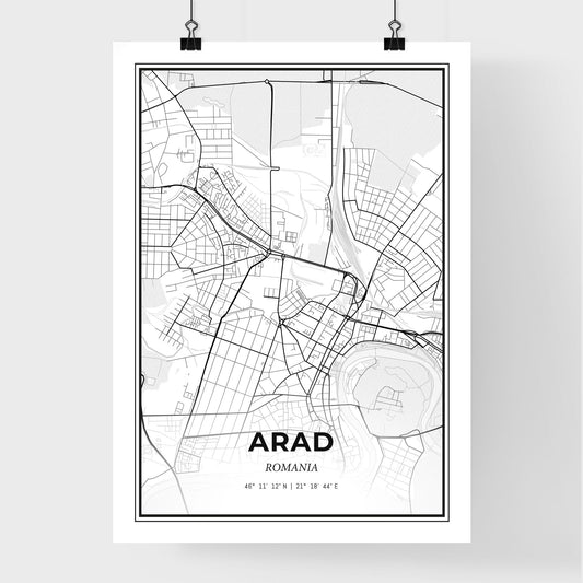 Arad Romania - Premium City Map Poster