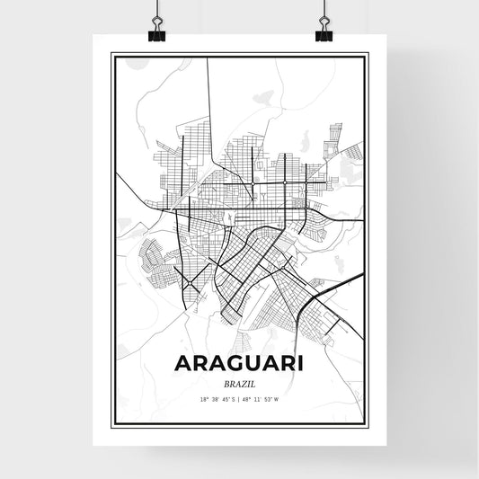 Araguari Brazil - Premium City Map Poster