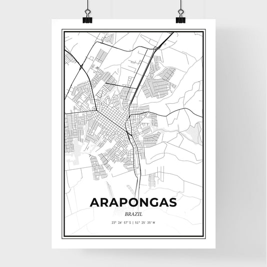 Arapongas Brazil - Premium City Map Poster