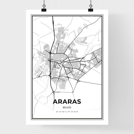 Araras Brazil - Premium City Map Poster