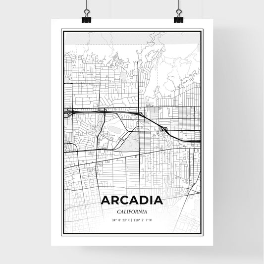 Arcadia California - Premium City Map Poster