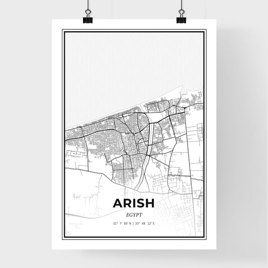 Arish Egypt - Premium City Map Poster
