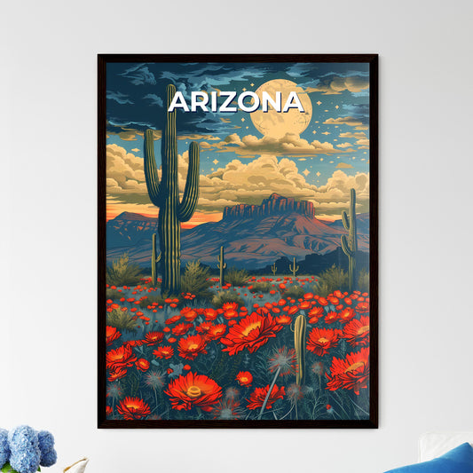 Captivating Desert Art: Vibrant Cactus and Wildflowers in Arizona