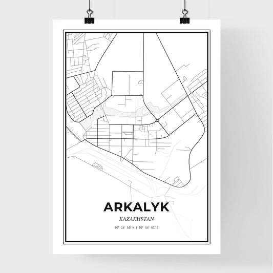 Arkalyk Kazakhstan - Premium City Map Poster