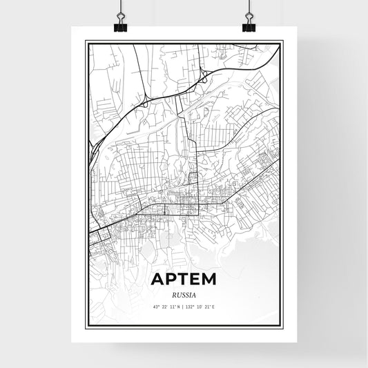 Artyom Russia - Premium City Map Poster