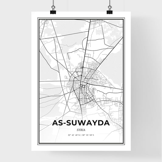 As-Suwayda Syria - Premium City Map Poster