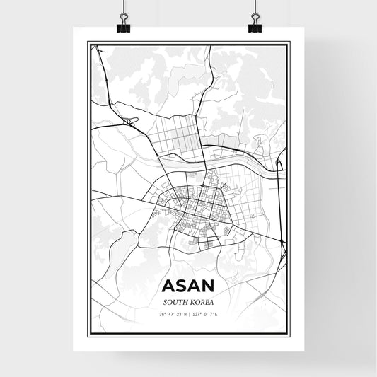 Asan South Korea - Premium City Map Poster
