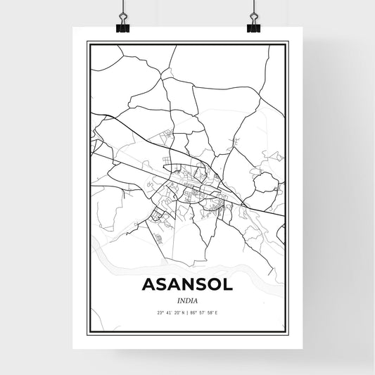 Asansol India - Premium City Map Poster