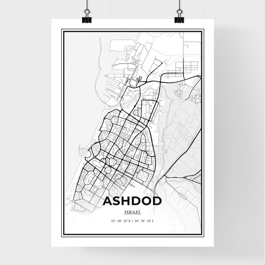 Ashdod Israel - Premium City Map Poster