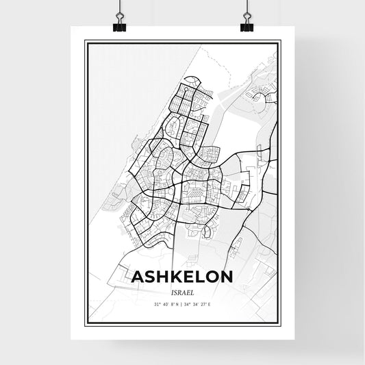 Ashkelon Israel - Premium City Map Poster