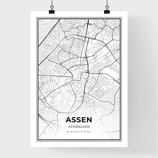 Assen Netherlands - Premium City Map Poster