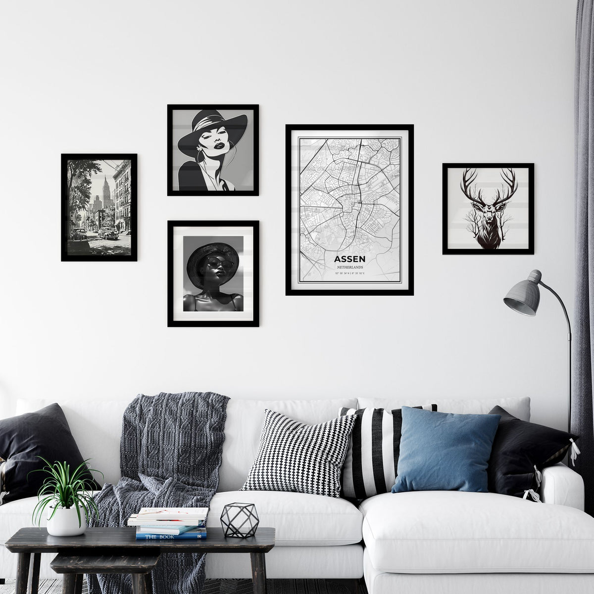 Assen Netherlands - Minimal City Map Interior