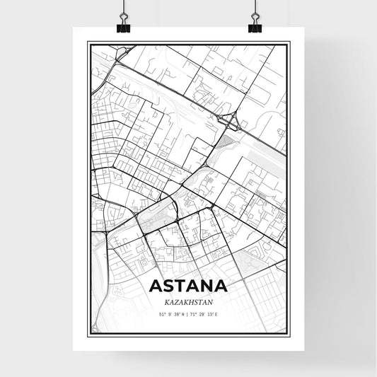 Astana Kazakhstan - Premium City Map Poster