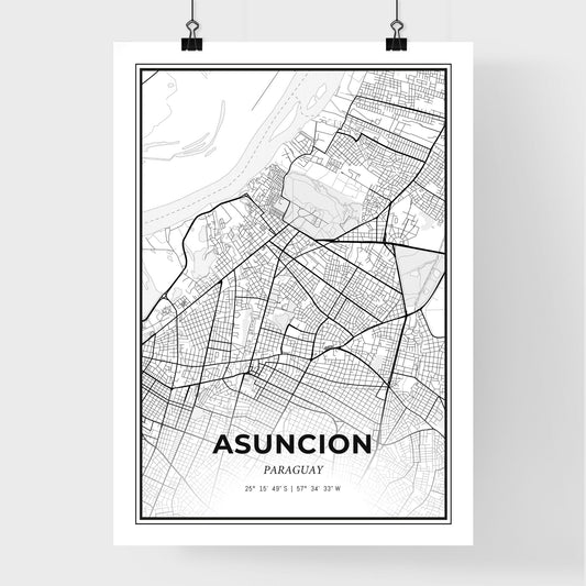 Asuncion Paraguay - Premium City Map Poster