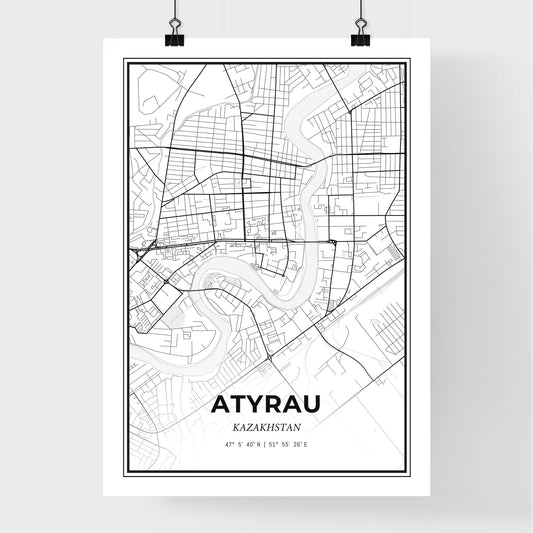 Atyrau Kazakhstan - Premium City Map Poster