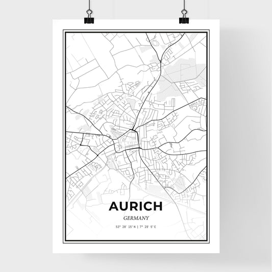 Aurich Germany - Premium City Map Poster