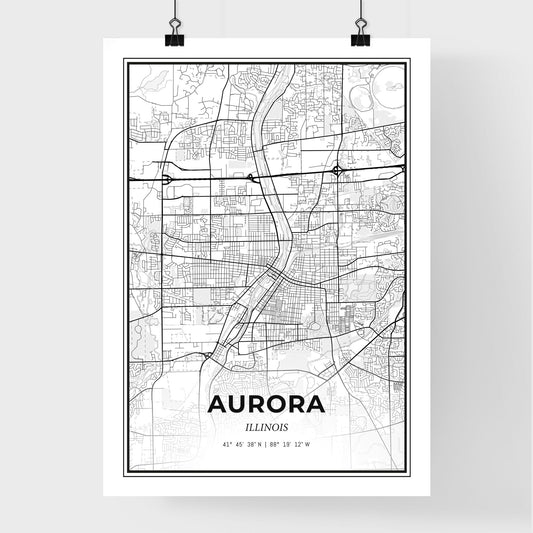 Aurora Illinois - Premium City Map Poster