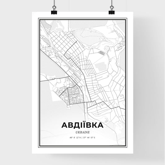 Avdiivka Ukraine - Premium City Map Poster