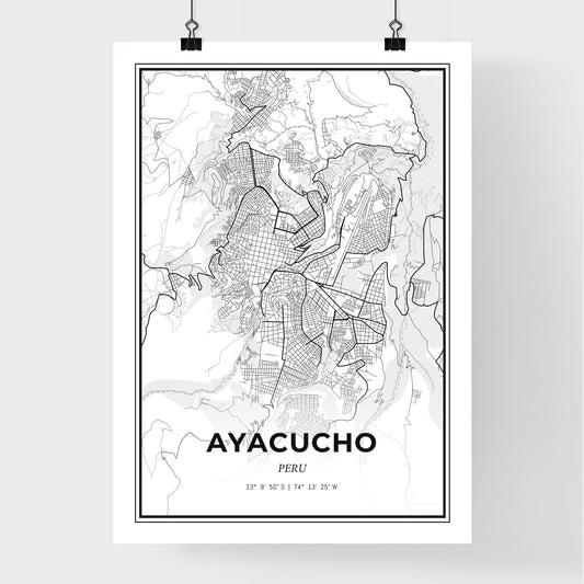 Ayacucho Peru - Premium City Map Poster