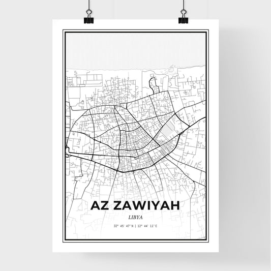 Az Zawiyah Libya - Premium City Map Poster