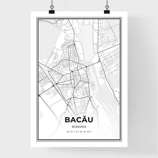 Bacău Romania - Premium City Map Poster