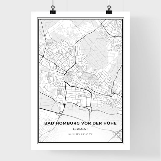 Bad Homburg vor der Hohe Germany - Premium City Map Poster