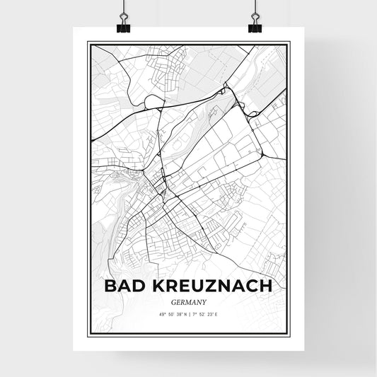 Bad Kreuznach Germany - Premium City Map Poster