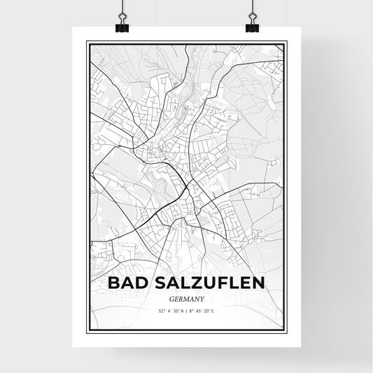 Bad Salzuflen Germany - Premium City Map Poster