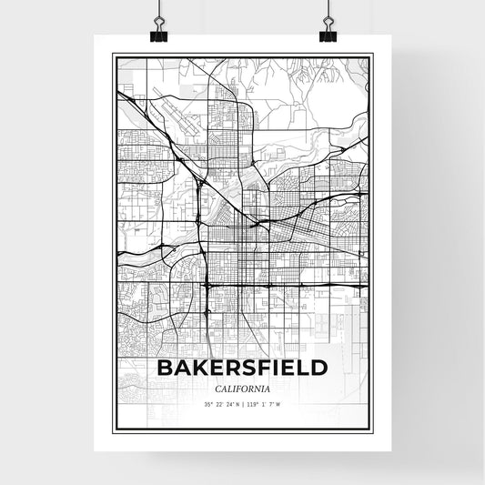 Bakersfield California - Premium City Map Poster
