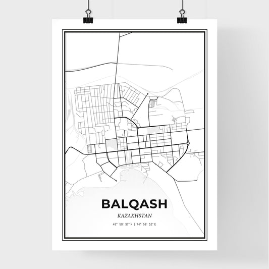 Balqash Kazakhstan - Premium City Map Poster