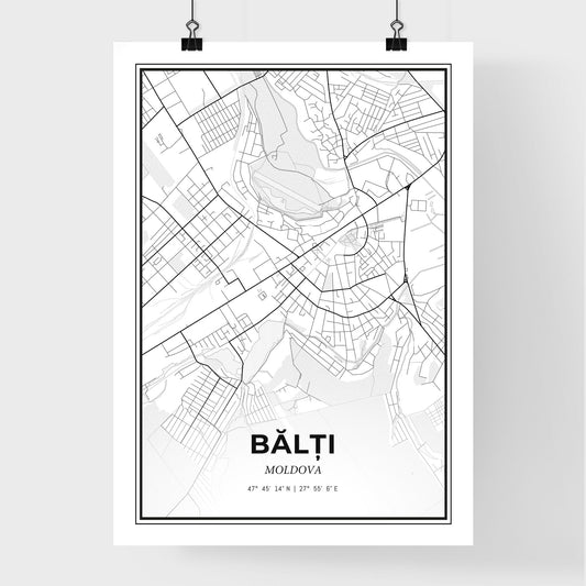 Bălți Moldova - Premium City Map Poster