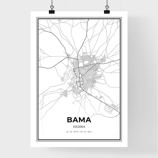 Bama Nigeria - Premium City Map Poster