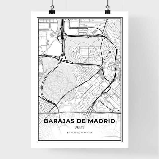 Barajas de Madrid Spain - Premium City Map Poster