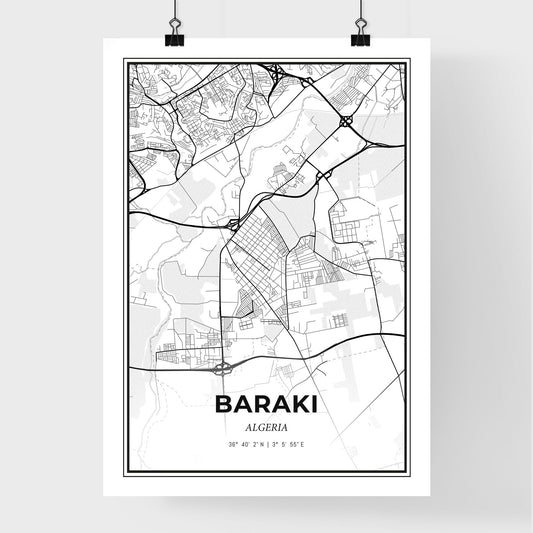 Baraki Algeria - Premium City Map Poster