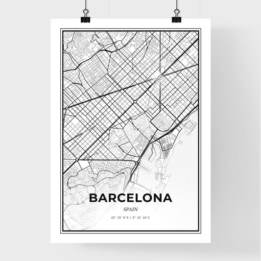 Barcelona Spain - Premium City Map Poster