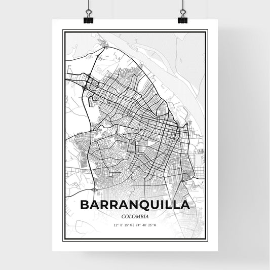 Barranquilla Colombia - Premium City Map Poster