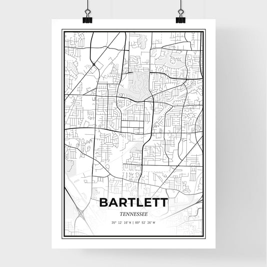 Bartlett Tennessee - Premium City Map Poster