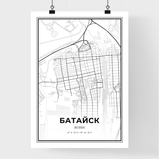 Bataysk Russia - Premium City Map Poster