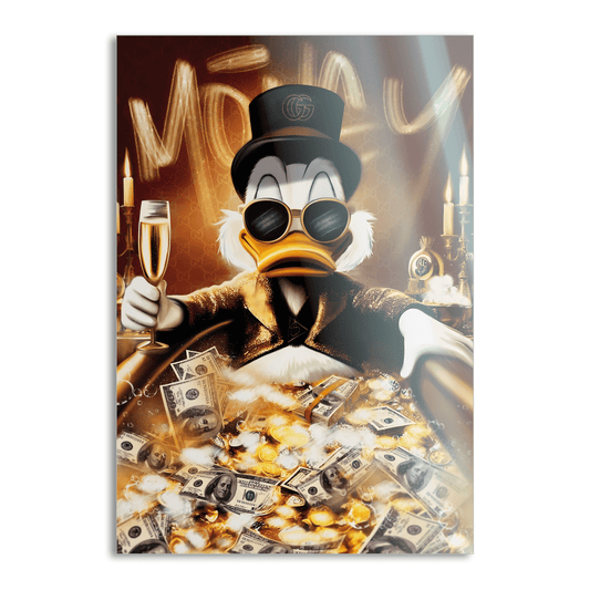 Bathing Dagobert - Leinwandbild Pop Art / Motivation